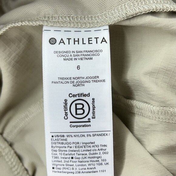 Athleta Trekkie North Joggers Womens Size 6 Beige Nylon Hiking Pants - Picture 9 of 9